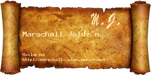 Marschall Jolán névjegykártya